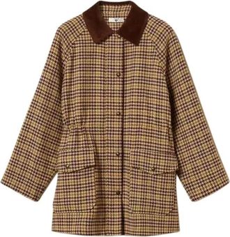 Twinset Jacquard Pied-de-poule Parka - Dames - Parka Jassen - Veelkleurig - M - Katoen - Jassen
