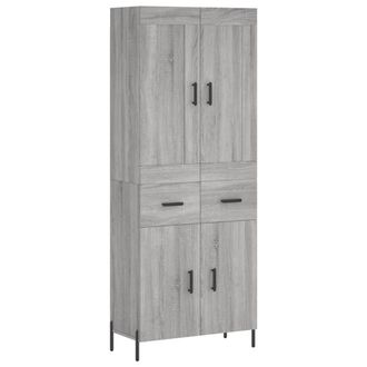 Berkfield Home Highboard Grey Sonoma 69.5x34x180 cm Engineered Wood