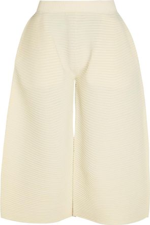 Issey Miyake Corrugated Cropped Ribbed-knit Trousers - Off White - 2