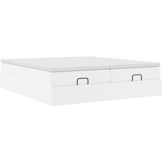 vidaXL Estructura Cama Otomana Colchones Cuero Sint&eacute;tico Blanco Vidaxl