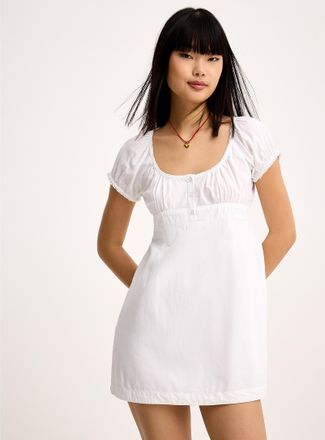 Twik Womens Cotton puff-sleeve dress