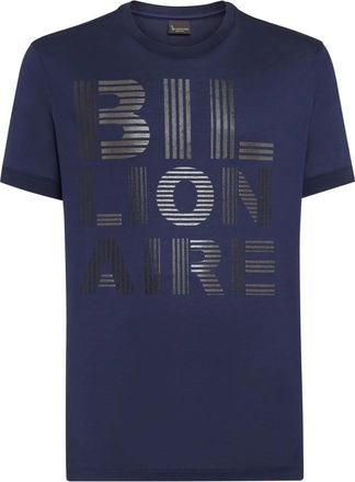 Billionaire Boys Club T-shirt Round Neck SS Logos - Heren - T-shirts - Blauw - S - Katoen - Tops