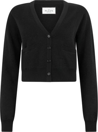 Philipp Plein Cardigan Kort Monogram - Dames - Vesten - Zwart - XS - Truien & Vesten