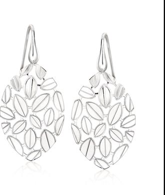 Ross-Simons Italian Sterling Silver Leaf Drop Earrings