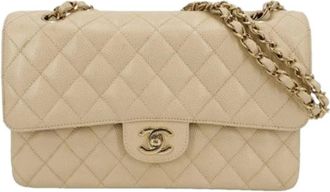 Chanel Pre-owned Vintage Schoudertas - Dames - Vintage Schoudertas - Beige - ONE Size - Leer - Vintage