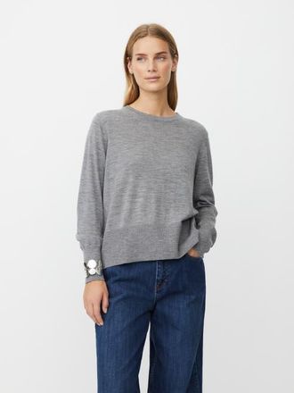 Masai Fynelle Long Sleeve Round Neck Sweater in M. Grey Mel. at Nordstrom, Size Xx-Large