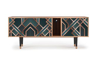 StoryZ Mueble de TV azul-verde 2 cajones y 2 puertas L 170 cm