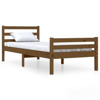 Berkfield Home Bed Frame Honey Brown Solid Wood 75x190 cm Small Single