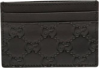 Gucci Pre-owned Wallets, female, Black, Size: ONE SIZE Pre-owned Embossed Card Holder
