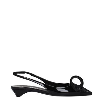 Prada Black Leather Womens Sandals