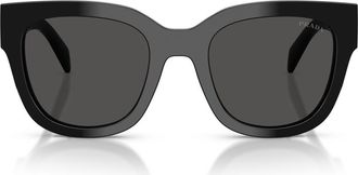 Prada 52mm Square Sunglasses in Black /Dark Grey at Nordstrom