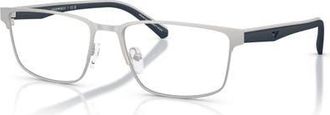 Emporio Armani 54mm Rectangle optical glasses in Silver at Nordstrom