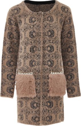 Faina Vest Dames Donker roze zwart