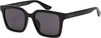 Gucci Aziatische Pasvorm Vierkante Zonnebril - Heren - Accessoires - Zwart - Maat: 54 MM