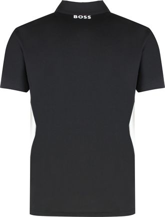 HUGO BOSS Mens Technical Fabric Polo Shirt Black Polyester T-shirts And Polos