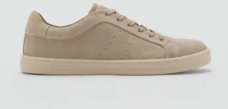 Mango Sneaker pelle crosta di cuoio sabbia - Uomo - 39 - MANGO MAN