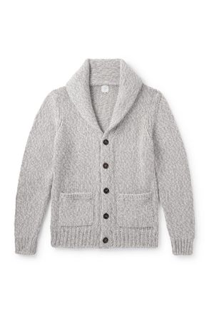 Eleventy Slim-Fit Shawl-Collar Cashmere Cardigan