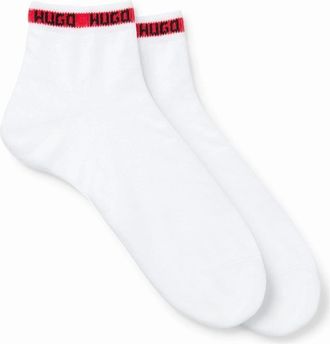 HUGO BOSS Mens 2 Pack of Logo Tape Socks - White - Size: 6/5.5/7/6.5/7.5/8