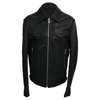 Maison Margiela Zip-Up Biker Jacket in Black Leather