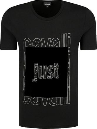 Just Cavalli Gewoon Cavalli Box-logo zwart T-shirt