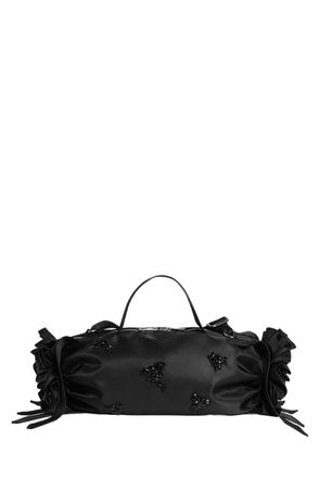 Simone Rocha Double Ribbon Rosette Handbag With Beaded Embellishments