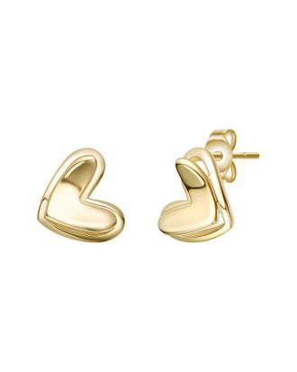 Rachel Glauber 14K Plated Heart Earrings