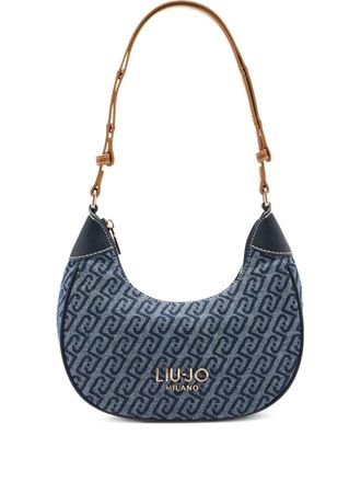 Liu Jo small tumbled effect logo lettering hobo bag - Blue