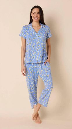 The Cats Pajamas Pima Knit Capri Set In Marguerite