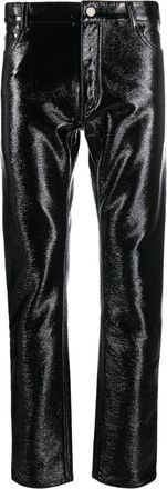 Courrèges high-shine skinny trousers - men - Cotton/Cotton/Polyurethane/Elastane - 50 - Black