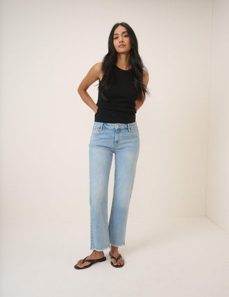 Nobody's Child Blue Low Rise Straight Leg Jeans