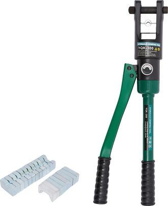 OEM Herramienta De Crimpado Hidr&aacute;ulica, Fuerza De 120 Kn, 11 Juegos De Matrices, Color Verde