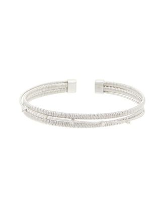 Meshmerise 0.05 Ct. Tw. Diamond 18K Gold Over Silver Bangle Bracelet