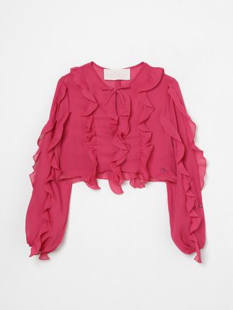 Blumarine Blusa Miss Blumarine in cr&ecirc;pe con rouches