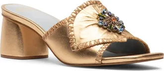 Frances Valentine Isa Faux Leather Slide Sandal in Platino at Nordstrom, Size 7.5