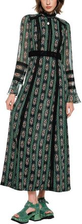 Anna Sui Cameo Stripe Print Maxi Dress in Clover at Nordstrom, Size 2