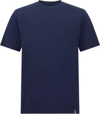 Boggi Milano Tops, Heren, Blauw, 2Xl, Katoen, Gemericeerd katoenen T-shirt
