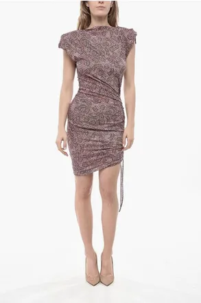 Isabel Marant ETOILE Draped Sheath Dress JOVANIA With Abstract Pattern size 38