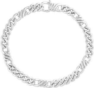 Effy Mens Sterling Silver Figaro Chain Bracelet at Nordstrom Rack, Size 8