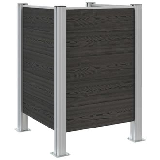 vidaXL Valla De Cubo De Basura Gris 85 X 85 X 115 Cm Aluminio Y Wpc Vidaxl
