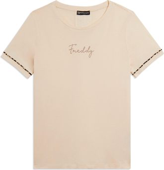 Freddy T-shirt con inserto crinkle sul retro e dettagli animalier