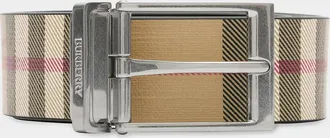 Burberry Leather Check Leather Reversible Belt