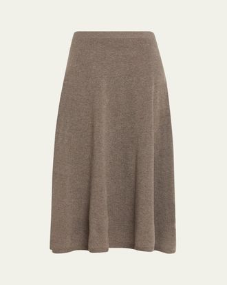 The Row Masini Cashmere A-Line Midi Skirt