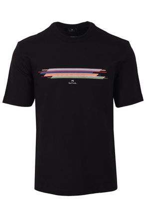 Paul Smith Mens CASUAL FIT STRIPE T-SHIRT BLACK Cotton - Size X-Large