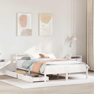 vidaXL Estructura De Cama Sin Colch&oacute;n Madera De Pino Blanca 150x200 Cm Vidaxl