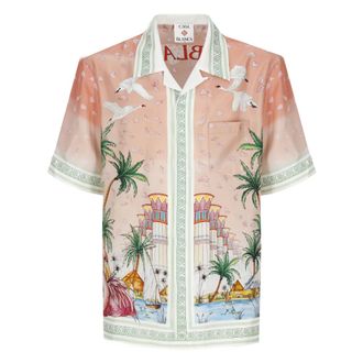 Casablanca Zijde Twill Shirt - Heren - Korte mouwen Overhemden - Veelkleurig - M - Overhemden