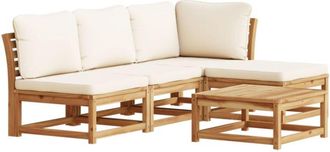 vidaXL Juego De Muebles Jard&iacute;n 5 Pzas Con Cojines Madera Maciza Acacia Vidaxl