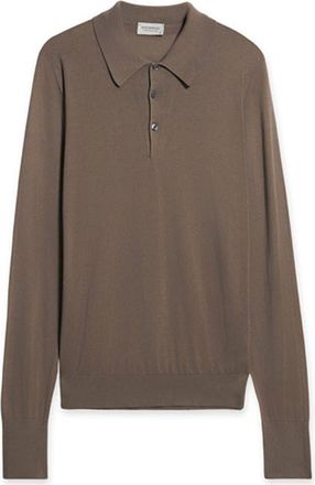 Fortela Finchley Cotton Knit Polo in Brown at Nordstrom, Size Medium