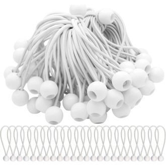 Elle Paquete De 75 Cuerdas El&aacute;sticas Tipo Bungee, De 150 Mm De Largo Y 300 Mm De Longitud De Expansi&oacute;n, Con Bolas De 2 Cm, Para Lonas, Tiendas De Campa&ntilde;a Y
