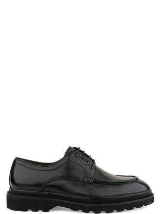 Alberto Gozzi Black Sleek Polished Lace-Up Leather Formal Shoes