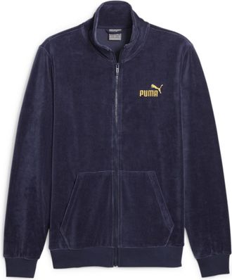 Puma Mens Gold Trimmed Velour Track Jacket, Puma Navy, XL